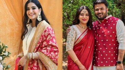 Sonam Kapoor at Swara Bhasker-Fahad Ahmad engagement in Mumbai. (Yogen Shah) (Yogen Shah) Sonam Kapoor at Swara Bhasker-Fahad Ahmad engagement in Mumbai. (Yogen Shah) (Yogen Shah)