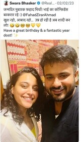 When Swara Bhasker posted on Fahad Ahmed's birthday. When Swara Bhasker posted on Fahad Ahmed's birthday.