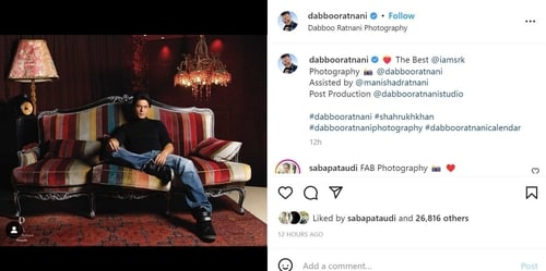 Dabboo Ratnani shared a picture of Shah Rukh Khan.