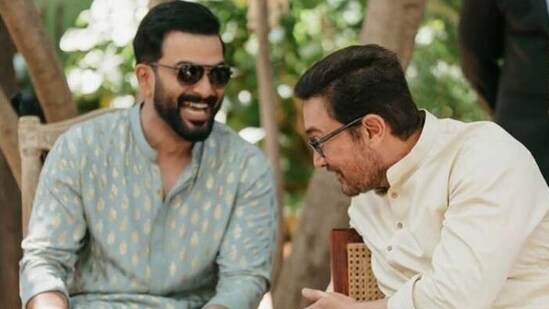 Prithviraj Sukumaran with Aamir Khan at a recent wedding in Rajasthan.