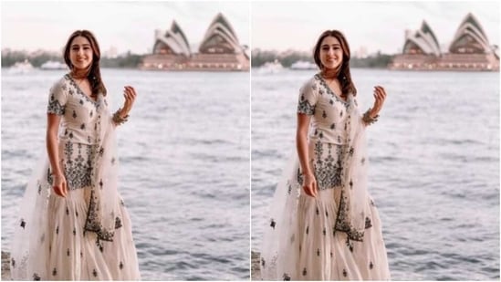 Sara wore her tresses open in straight locks with a middle part as she posed for the photoshoot.&nbsp;(Instagram/@saraalikhan95)