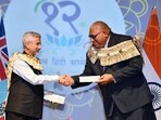 External Affairs Minister Dr. S. Jaishankar along with President of Fiji Ratu Wiliame Maivalili Katonivere released a postal stamp and launched 6 books at the 12th World Hindi Conference. External Affairs Minister Dr. S. Jaishankar along with President of Fiji Ratu Wiliame Maivalili Katonivere released a postal stamp and launched 6 books at the 12th World Hindi Conference.