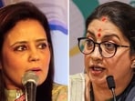 Trinamool Congress MP Mahua Moitra and Union minister Smriti Irani. Trinamool Congress MP Mahua Moitra and Union minister Smriti Irani.