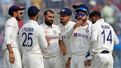 New Delhi, Feb 17 (ANI): India's Mohammed Shami celebrates the dismissal of Australia's David Warner during Day 1 of the second test match against Australia in the Australia tour of India, 2023 at Arun Jaitley Stadium, in New Delhi on Friday. (ANI Photo) (ANI) New Delhi, Feb 17 (ANI): India's Mohammed Shami celebrates the dismissal of Australia's David Warner during Day 1 of the second test match against Australia in the Australia tour of India, 2023 at Arun Jaitley Stadium, in New Delhi on Friday. (ANI Photo) (ANI)