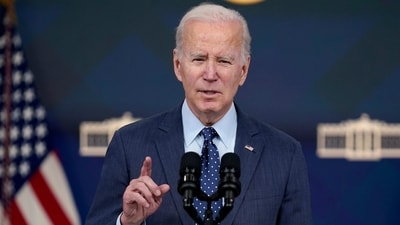 President Joe Biden speaks about the Chinese surveillance balloon and other unidentified objects shot down by the US military. (AP) President Joe Biden speaks about the Chinese surveillance balloon and other unidentified objects shot down by the US military. (AP)
