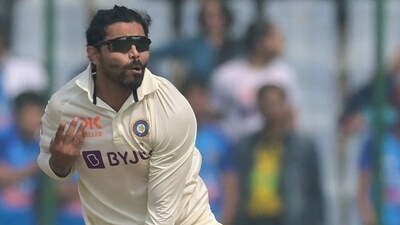 India's Ravindra Jadeja bowls during the first day of the second Test cricket match between India and Australia at the Arun Jaitley Stadium in New Delhi on February 17, 2023. (AFP) India's Ravindra Jadeja bowls during the first day of the second Test cricket match between India and Australia at the Arun Jaitley Stadium in New Delhi on February 17, 2023. (AFP)