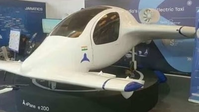 The flying taxi developed by ePlane, a startup that was formed at IIT Madras. The flying taxi developed by ePlane, a startup that was formed at IIT Madras.