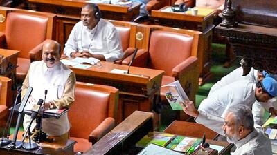 Karnataka CM Basavaraj Bommai presents the Budget in Bengaluru on Friday. (ANI) Karnataka CM Basavaraj Bommai presents the Budget in Bengaluru on Friday. (ANI)
