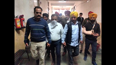 Officials privy to the investigation said transcripts of the conservation recorded secretly provided by the complainant Pritpal Kumar are being prepared by the vigilance bureau sleuths for clinching evidence. (HT Photo) Officials privy to the investigation said transcripts of the conservation recorded secretly provided by the complainant Pritpal Kumar are being prepared by the vigilance bureau sleuths for clinching evidence. (HT Photo)
