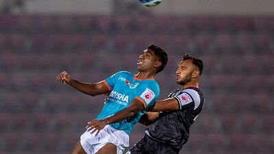 Raynier Fernandes of Odisha FC and Gani Ahmmed Nigam of North East United FC in action during Indian Super League (PTI) Raynier Fernandes of Odisha FC and Gani Ahmmed Nigam of North East United FC in action during Indian Super League (PTI)