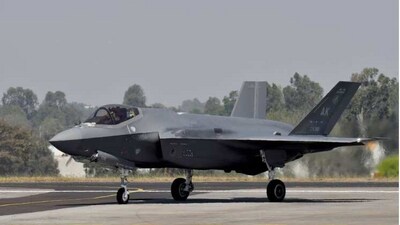 A U.S. Air Force F-35 fighter jet taxis during the Aero India 2023 air show. (Reuters) A U.S. Air Force F-35 fighter jet taxis during the Aero India 2023 air show. (Reuters)