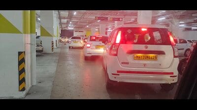 While the Ola and Uber private taxi stands were shifted inside the newly started Aero Mall for the benefit of passengers, they are now causing traffic congestion and inconveniencing passengers no end. (HT PHOTO) While the Ola and Uber private taxi stands were shifted inside the newly started Aero Mall for the benefit of passengers, they are now causing traffic congestion and inconveniencing passengers no end. (HT PHOTO)