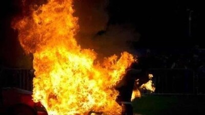 At least 12 fire engines, several water tankers and fire fighting equipment were rushed to the spot to douse the flames.