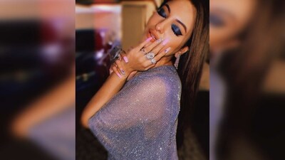 Sonakshi Sinha's lilac rhinestone kaftan is from the clothing line IRTH.&nbsp; (Instagram/@aslisona)