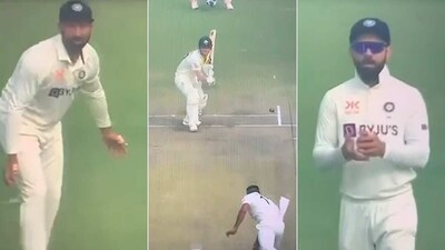 Cheteshwar Pujara and Virat Kohli were bamboozled with that Mohammed Shami delivery (Screengrab) Cheteshwar Pujara and Virat Kohli were bamboozled with that Mohammed Shami delivery (Screengrab)