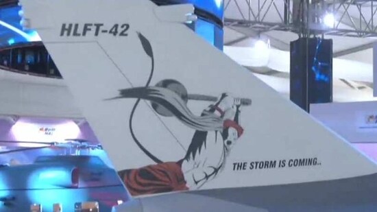 Lord Hanuman was pictured with his mace and a caption that reads, ‘the storm is coming’. (ANI)