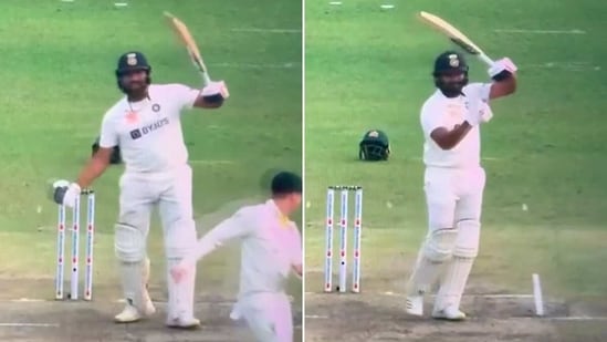 Rohit Sharma was clearly miffed there (Screengrab)