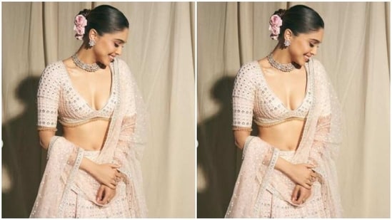 Sharvari’s ethnic fashion diaries are equally loved. Here's a picture of the actor looking ethereal in an ivory white lehenga.&nbsp;(Instagram/@sharvari)