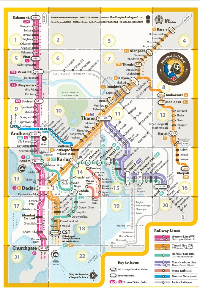 A Mumbai rail map integrating the city’s first Metro line and monorail. (Jaikishan Patel, Snehal Patil, Mandar Rane) A Mumbai rail map integrating the city’s first Metro line and monorail. (Jaikishan Patel, Snehal Patil, Mandar Rane)