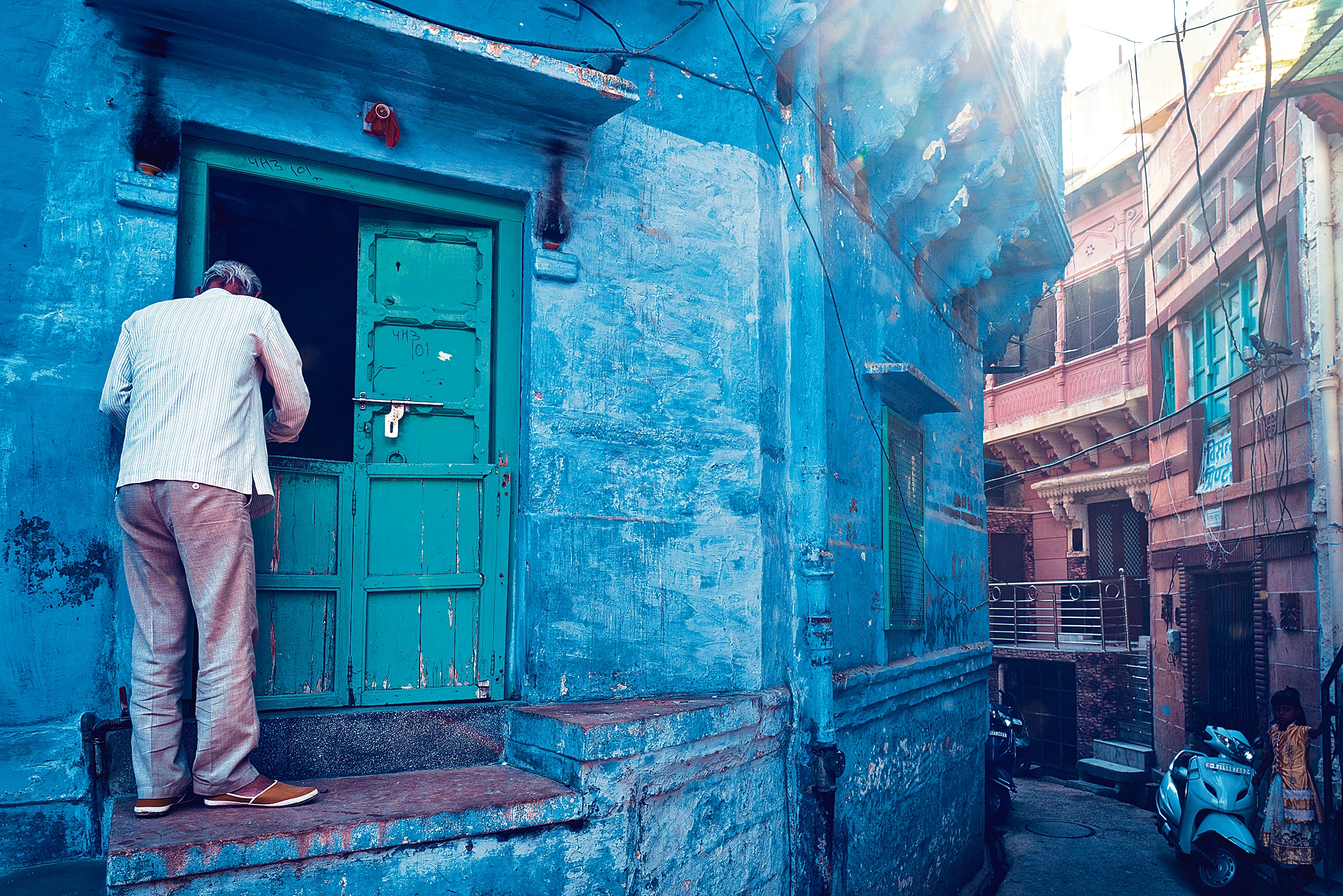 In the blue city of Jodhpur, residents of sandstone and lime-plaster homes that have stood for centuries are struggling to deal with the damage from volumes of rain the city has been experiencing. (Shutterstock) In the blue city of Jodhpur, residents of sandstone and lime-plaster homes that have stood for centuries are struggling to deal with the damage from volumes of rain the city has been experiencing. (Shutterstock)