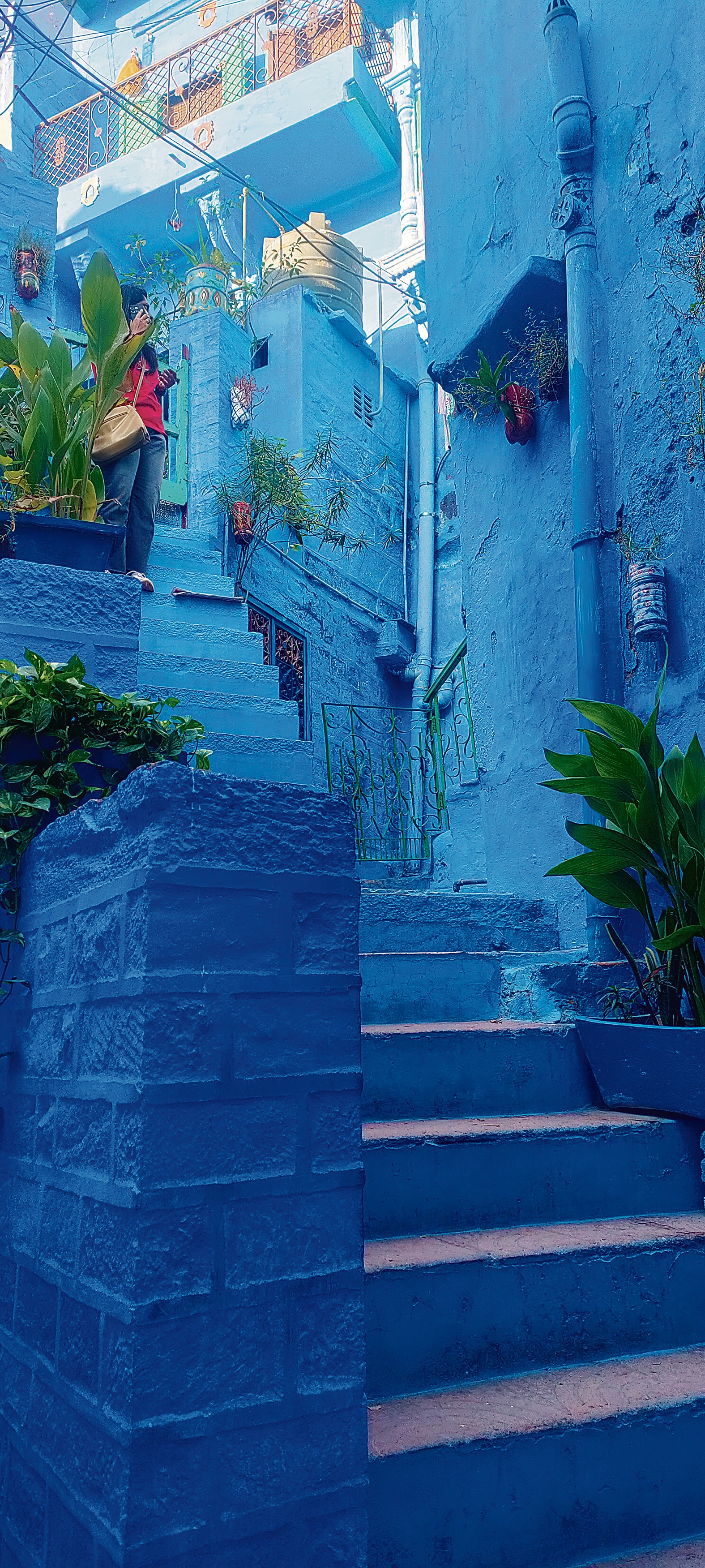 At the 400-year-old Purohit residence, a landmark in Old Jodhpur’s narrow, low-rise bylanes, water is seeping in through the roof, onto the walls, damaging the plaster. (Bluecity walks) At the 400-year-old Purohit residence, a landmark in Old Jodhpur’s narrow, low-rise bylanes, water is seeping in through the roof, onto the walls, damaging the plaster. (Bluecity walks)