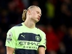Manchester City's Erling Braut Haaland looks dejected after the match 