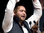 Bihar deputy chief minister Tejashwi Yadav addresses at the death anniversary function of Jannayak Karpoori Thakur, at Bapu Sabhagar, in Patna on Friday. Bihar deputy chief minister Tejashwi Yadav addresses at the death anniversary function of Jannayak Karpoori Thakur, at Bapu Sabhagar, in Patna on Friday.