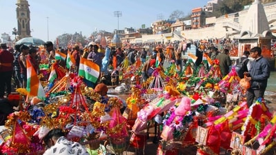 Kavads arrive at Har Ki Paudi Ghat to fill the Ganga water to perform Jalabhishek on Mahashivratri, in Haridwar. (ANI) Kavads arrive at Har Ki Paudi Ghat to fill the Ganga water to perform Jalabhishek on Mahashivratri, in Haridwar. (ANI)