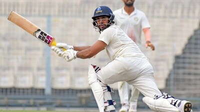 Bengal's skipper Manoj Tiwary plays a shot during the Final of Ranji Trophy 2022-23 between Bengal and Saurashtra (Bibhash Lodh) Bengal's skipper Manoj Tiwary plays a shot during the Final of Ranji Trophy 2022-23 between Bengal and Saurashtra (Bibhash Lodh)