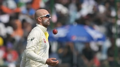 Nathan Lyon ended the day with figures of 5/67, scything into the Indian top order (AFP) Nathan Lyon ended the day with figures of 5/67, scything into the Indian top order (AFP)