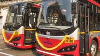 Meanwhile, NMMC commissioner Rajesh Narvekar said, “To reduce the use of diesel, on weekends, we run electric buses instead of diesel-run buses from Asudgaon depot. This saves around 3,500 litres of fuel and also saves around ₹80 lakh as the buses given on Gross Cost Contract basis to private contractors are used.” (HT Photo) Meanwhile, NMMC commissioner Rajesh Narvekar said, “To reduce the use of diesel, on weekends, we run electric buses instead of diesel-run buses from Asudgaon depot. This saves around 3,500 litres of fuel and also saves around ₹80 lakh as the buses given on Gross Cost Contract basis to private contractors are used.” (HT Photo)