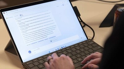 Microsoft employee Alex Buscher demonstrates a search feature integration of Microsoft Bing search engine and Edge browser with OpenAI on Tuesday, Feb. 7, 2023, in Redmond. (AP Photo/Stephen Brashear) (AP)