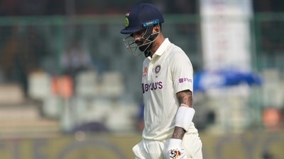 New Delhi: Indian batter KL Rahul walks towards pavilion after being dismissed during the 2nd day of the 2nd test cricket match between India and Australia, at the Arun Jaitley Stadium, in New Delhi, Saturday, Feb. 18, 2023. (PTI Photo/Arun Sharma)(PTI02_18_2023_000040A) (PTI) New Delhi: Indian batter KL Rahul walks towards pavilion after being dismissed during the 2nd day of the 2nd test cricket match between India and Australia, at the Arun Jaitley Stadium, in New Delhi, Saturday, Feb. 18, 2023. (PTI Photo/Arun Sharma)(PTI02_18_2023_000040A) (PTI)