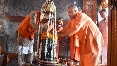 Uttar Pradesh Chief Minister Yogi Adityanath on Saturday offered prayers and performed 'Rudrabhishek' in Shri Gorakhnath Temple here on the occasion of Mahashivratri. (PTI) Uttar Pradesh Chief Minister Yogi Adityanath on Saturday offered prayers and performed 'Rudrabhishek' in Shri Gorakhnath Temple here on the occasion of Mahashivratri. (PTI)