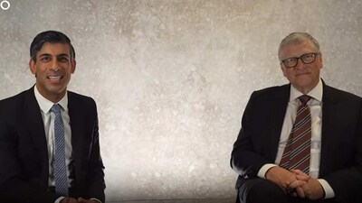 Rishi Sunak and Bill Gates were interviewed by an AI chatbot. (YouTube/@10 Downing Street)