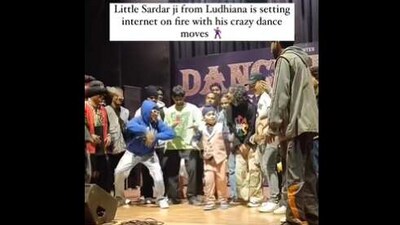 The image, taken from the Twitter video, shows the kid dancing. (Twitter/@SinghLions)