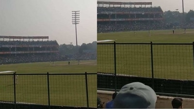 Fans could be heard making the chants when Australian players fielded near the boundary (Twitter) Fans could be heard making the chants when Australian players fielded near the boundary (Twitter)