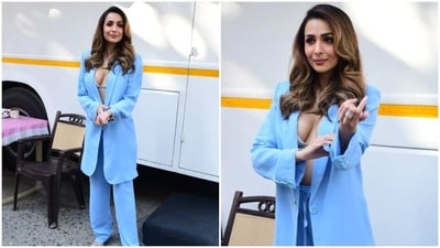 Malaika Arora slays in a blue pantsuit, gives us fresh formal fashion goals (HT Photos/Varinder Chawla) Malaika Arora slays in a blue pantsuit, gives us fresh formal fashion goals (HT Photos/Varinder Chawla)