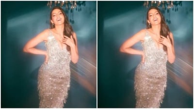Nora, styled by fashion stylist Aastha Sharma, wore her tresses open in wavy curls with a side part as she posed for the photoshoot. (Instagram/@norafatehi) Nora, styled by fashion stylist Aastha Sharma, wore her tresses open in wavy curls with a side part as she posed for the photoshoot. (Instagram/@norafatehi)