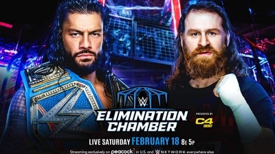 The blockbuster event of WWE Elimination Chamber 2023 is set to take place on Saturday, February 18. (WWE website) The blockbuster event of WWE Elimination Chamber 2023 is set to take place on Saturday, February 18. (WWE website)