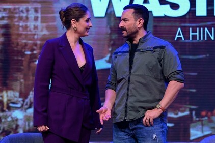 Bollywood actors Kareena Kapoor and Saif Ali Khan (R) attend the press conference for the Hindi version of Marvel's Wastelanders. (AFP) Bollywood actors Kareena Kapoor and Saif Ali Khan (R) attend the press conference for the Hindi version of Marvel's Wastelanders. (AFP)