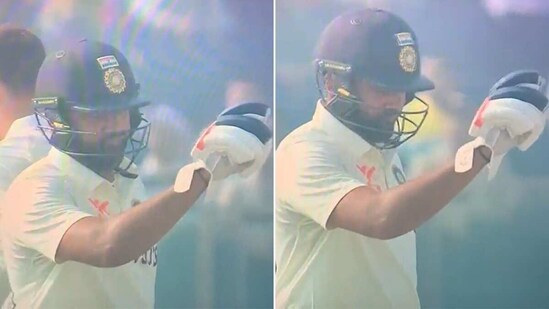 Rohit Sharma liked that six from KL Rahul (Screengrab)