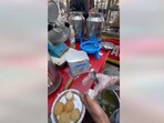 The image, taken from the Facebook video, shows panipuri with ice cream filling.