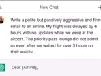 A woman used ChatGPT to write an email to an airline after a six-hour delay in her flight. A woman used ChatGPT to write an email to an airline after a six-hour delay in her flight.