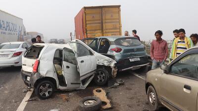 According to officers of the Ghaziabad Police Commissionerate, the incident occurred at 8am near Nahal village. (Sakib Ali/HT Photo) According to officers of the Ghaziabad Police Commissionerate, the incident occurred at 8am near Nahal village. (Sakib Ali/HT Photo)