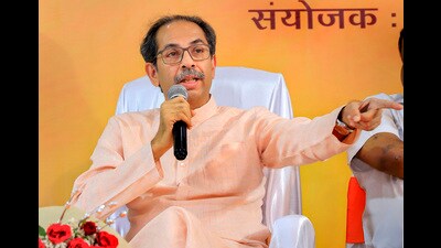 Mumbai: Former Maharashtra chief minister Uddhav Thackeray interatcs with the North Indian community, at Andheri, in Mumbai, Sunday, Feb. 19, 2023. (PTI Photo) (PTI02_19_2023_000366A) (PTI)