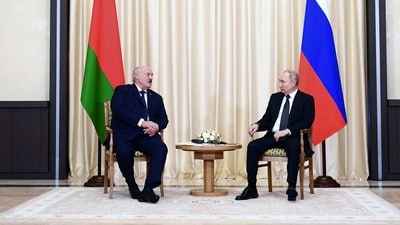 Vladimir Putin Health: Russian President Vladimir Putin listens to Belarusian President Alexander Lukashenko during a meeting. (Reuters)