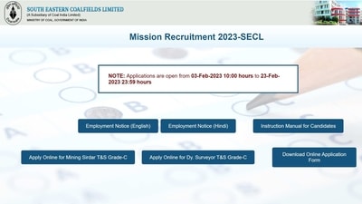 Apply for 405 posts of Mining Sirdar & Dy. Surveyor at www.secl-cil.in Apply for 405 posts of Mining Sirdar & Dy. Surveyor at www.secl-cil.in