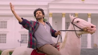 Kartik Aaryan plays Bantu in Rohit Dhawan's Shehzada. Kartik Aaryan plays Bantu in Rohit Dhawan's Shehzada.