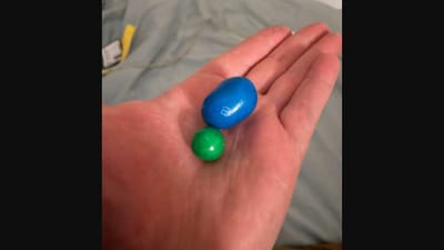 The image was shared by the man who claimed that he had found the ‘biggest M&M in the world’. (Twitter/@FintanWalsh)